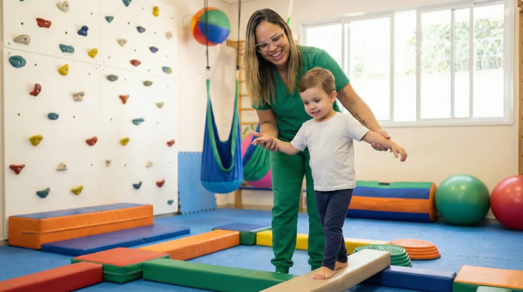 Atendimento de terapeuta ocupacional sensorial no Espaço Natália Oliveira